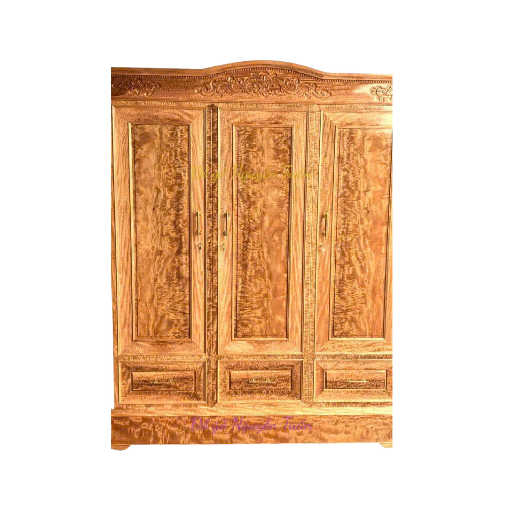 Tủ 3 Cánh Da Báo - Gỗ Lát Chun