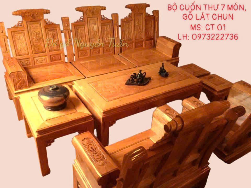 Bộ Cuốn Thư 7 Món MS CT01 - Gỗ Lát Chun