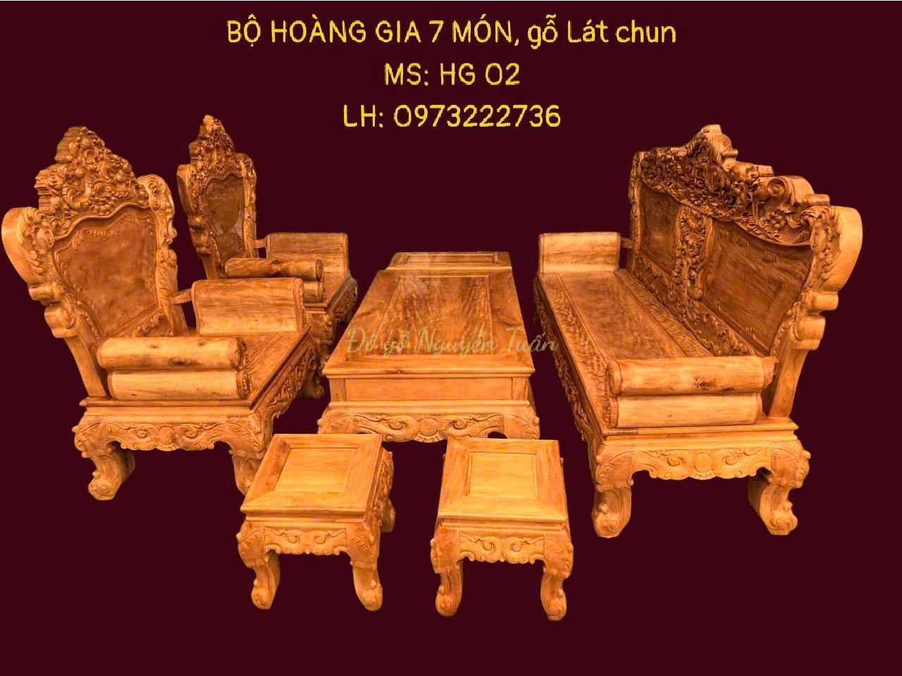 Bộ Hoàng Gia 7 Món - Gỗ Lát Chun