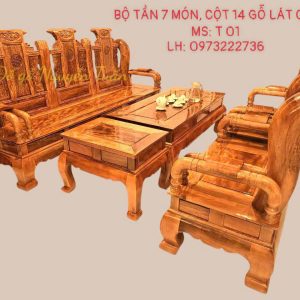 Bộ Tần 7 Món Cột 14 Gỗ Lát Chun